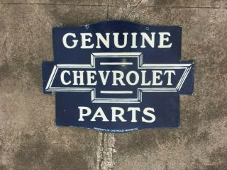 Porcelain Chevrolet Enamel Sign 24 X 18 Inches Two Sided