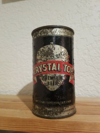 Crystal Top Beer Flat Top Beer Can Crystal Top Brewing,  Youngstown,  Oh.  Irtp