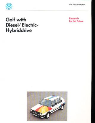 1990 Volkswagen Golf Diesel Electric Hybrid Brochure