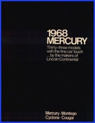 1968 Mercury Dlx Sales Brochure Cougar Cyclone,  Nr