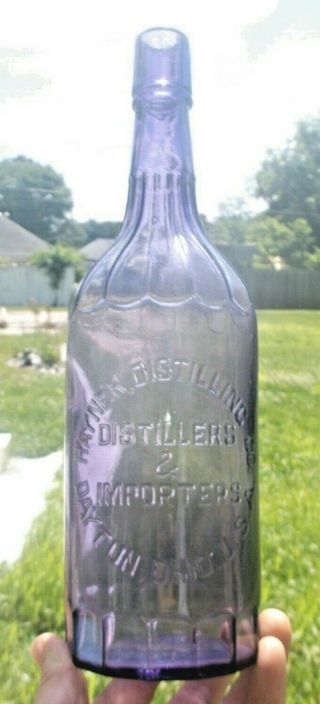 Purple Quart Hayner Whiskey Distillers & Importers Dayton,  Oh 1890 