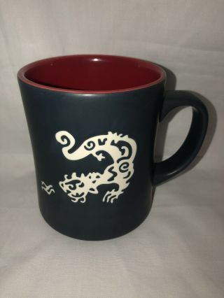 Starbucks Komodo Dragon Mug Black With Laser Etched Dragon Red Interior 2011 1
