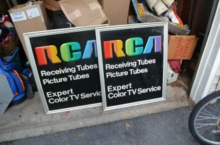 Rare Rca Tv Receiving Tubes/picture Tubes Expert Color Tv Service Tin Sign
