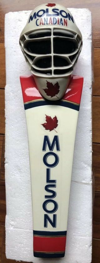 Molson Canadian Beer Tap Handle 11.  5  Hockey Nhl Goaltender Goalie Mask