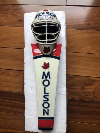 Molson Canadian Beer Tap Handle 11.  5  Hockey NHL Goaltender Goalie Mask 2