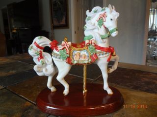 Lenox 1997 Christmas Noel Carousel Horse Limited Edition Bisque Porcelain Euc