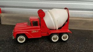 Vintage Pressed Steel Buddy L Cement Truck.  Red,  Rare And In