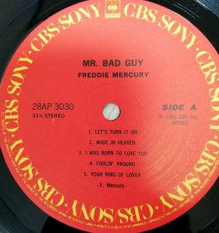 FREDDIE MERCURY Mr.  Bad Guy CBS Sony JAPAN 28AP - 3030 Queen LP Vinyl NM w/ OBI 2