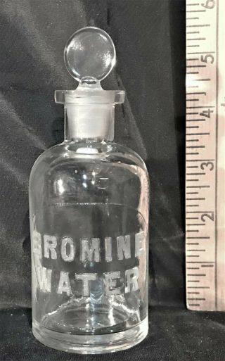 Bromine Water C.  1915 125ml Laboratory Apothecary Reagent Science Drug Chemical