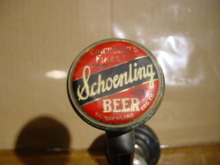 Rare Vintage Early Banner Beer Tap And Schoenling Beer Handle Knob - Cincinnati