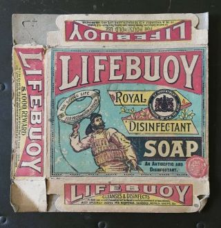 Rare Vintage Lifebuoy Advertising Display Soap Box C.  1940´s Royal Disinfectant