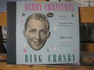 Vintage Merry Christmas Bing Crosby Album Set 78 Rpm
