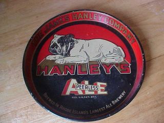Hanleys Peerless Ale Bulldog Beer Serving Tray Providence Rhode Island Ri James