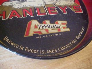 HANLEYS PEERLESS ALE BULLDOG BEER SERVING TRAY PROVIDENCE RHODE ISLAND RI JAMES 6