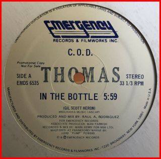 Electro 12 " C.  O.  D.  - In The Bottle Emergency - Rare Og 