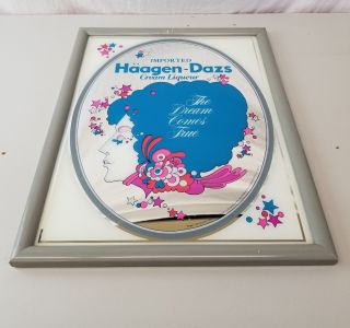 Vintage Bar Mirror Imported Haagen - Dazs Cream Liqueur/the Dream Comes True