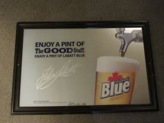 2009 Labatt Blue Mirror Bar Pub Hanging Sign 25 " X 37 " Enjoy A Pint X5 - 1902