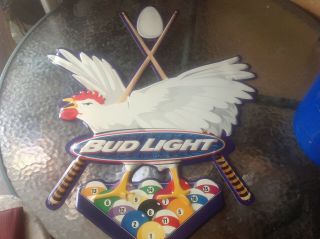 Budweiser Bud Light Pool Billiards Metal Embossed Beer Sign 30 " X21 "