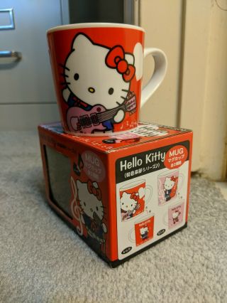 Nib - Hello Kitty Musician Guitar Music Notes Coffee Mug Tea Cup Red Color