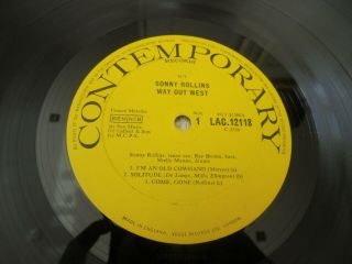 Sonny Rollins - Way Out West 1957 UK LP CONTEMPORARY 1st 3