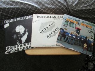 3 David Allan Coe 33 Rpm Lp Records,  Underground Album,  Nothing Sacred,  Texas.