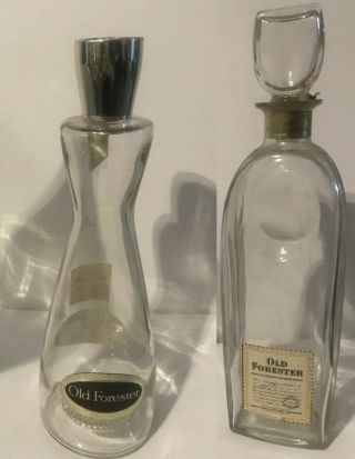 Set Of 2 Vintage Old Forester Bourbon Lava Decanter Bottles