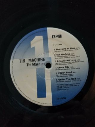 Tin Machine w/David Bowe {Tin Machine} Vinyl 1989 Record E1 - 91990 Album 4