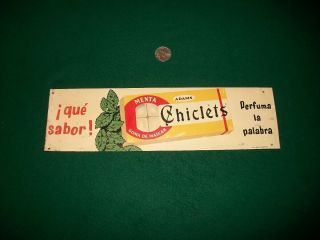 OLD CHICLETS ADAMS SIGN TIN METAL ARGENTINA ADVERTISING CHEWING GUM 2