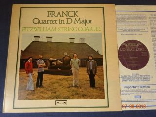 Nm Franck: String Quartet In D Mj Lp,  Fitzwilliam Quartet,  L 