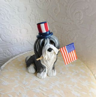 Reserved 2 Pups,  Usa And Havanese Puppy Sculptures Clay Figurine By Raquel