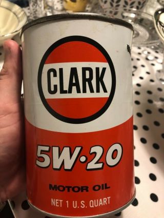 Vintage Clark Motor Oil Can One Quart Metal Milwaukee
