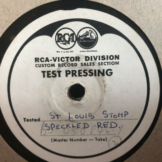 Speckled Red Victor Vinyl Test Pressing Blues 78 Rpm E,  St Louis Stomp