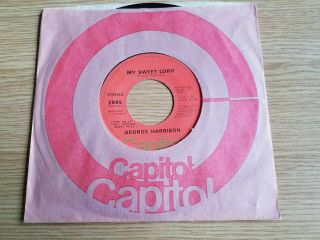 The Beatles George Harrison 45 Record My Sweet Lord Capitol 1976