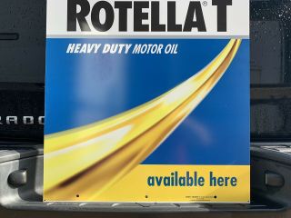 Shell Oil Sign Motor Rotella T Double Sided Gas Garage Wall Decor Bar Pub Car 3