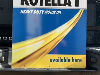 Shell Oil Sign Motor Rotella T Double Sided Gas Garage Wall Decor Bar Pub Car 6