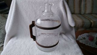 Unusual Wooden Handle One Gallon White House Vinegar Jug Antique Folk Art