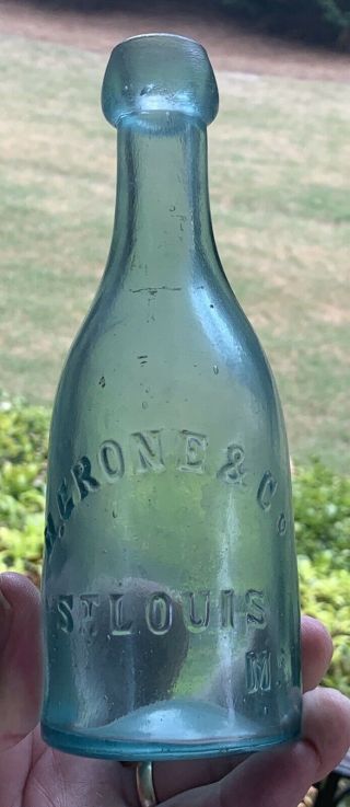 H.  Grone & Co.  Iron Pontil Antique Soda Bottle,  St.  Louis,  Mo.