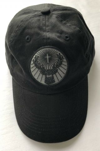 “jagermeister” Black Adjustable Gray Jager Stag Logo Promo Cap