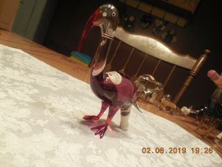 Vtg Hand Blown Glass Miniature Pelican Bols Dutch
