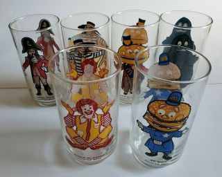 Complete Set Of 6 Vintage Mcdonalds Collector Series Drinking Glasses Awesome