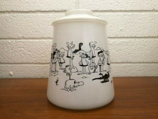 Vintage Frosted " B.  C.  " Glass Cookie Jar - Johnny Hart Comic Strip