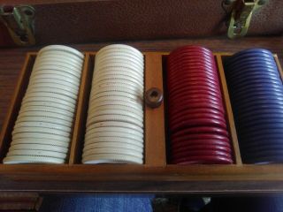 Vintage Lowe N.  Y.  poker Chip Set In Case, 3