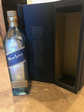 Johnnie Walker Blue Label (empty Bottle And Box) 750 Ml With Tag On Battle