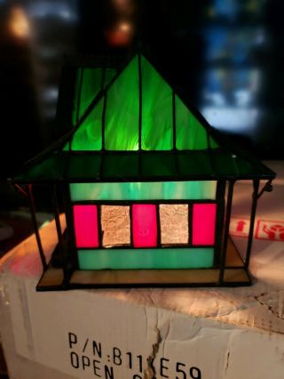 Franklin Coke COCA COLA STAINED GLASS - TRAIN STATION - Light Up House 1997 8