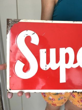 1950s Vtg Tin Metal Supersweet Feed Seed Sign Corn States Farm Tractor 4