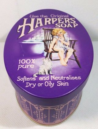 Vintage Harpers Soap Tin Oval Shape Made In England