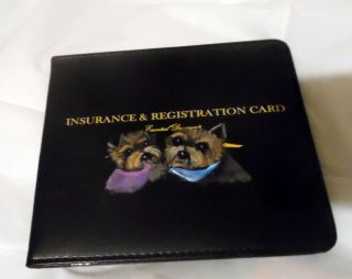 Yorkie Hand Painted Yorkshire Terrier Leather Insurance/registration Holder