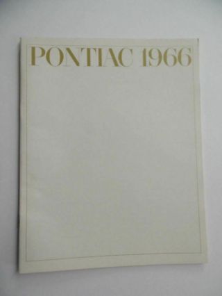 1966 Pontiac Full Line Brochure Bonneville Gto Tempest Lemans Vintage