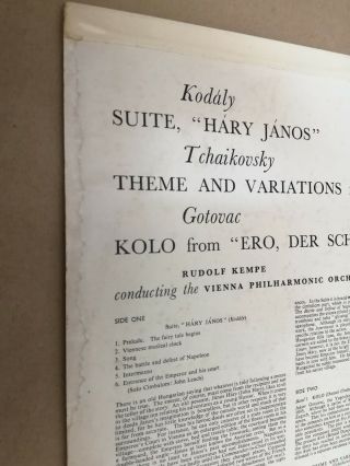 Kodaly,  Tchaikovsky,  Gotovac - Rudolf Kempe HMV ASD 494 ED1 LP 8