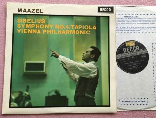 Lorin Maazel Sibelius No.  4 Orig Decca Wbg Sxl 6365 Uk - 1968 Promo - Lp Nm
